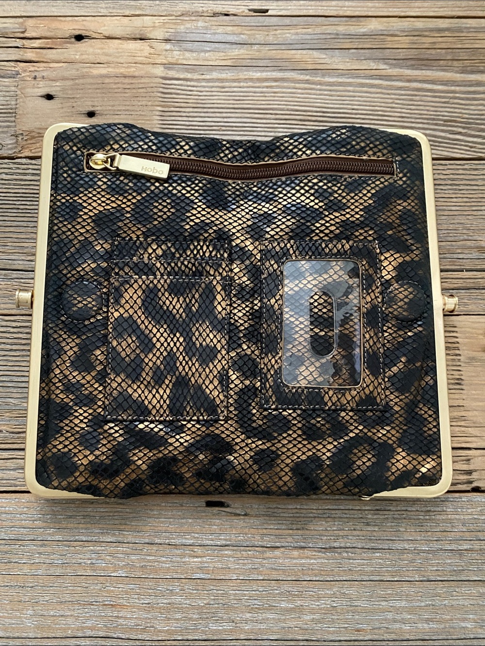 Hobo Lauren Clutch in Metallic Snakeskin. - Picture 3 of 11